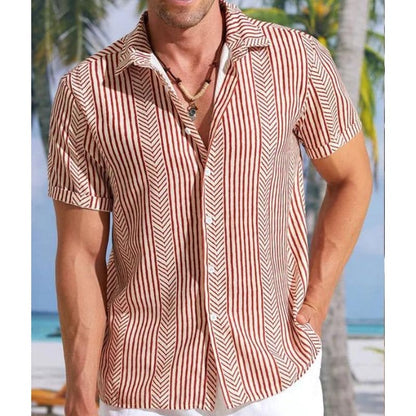 Lässiges Herren kurzarm Hemd im stylischen Retro Look