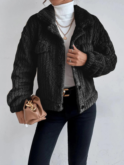 Dicke Plüschjacke für Frauen - Leila