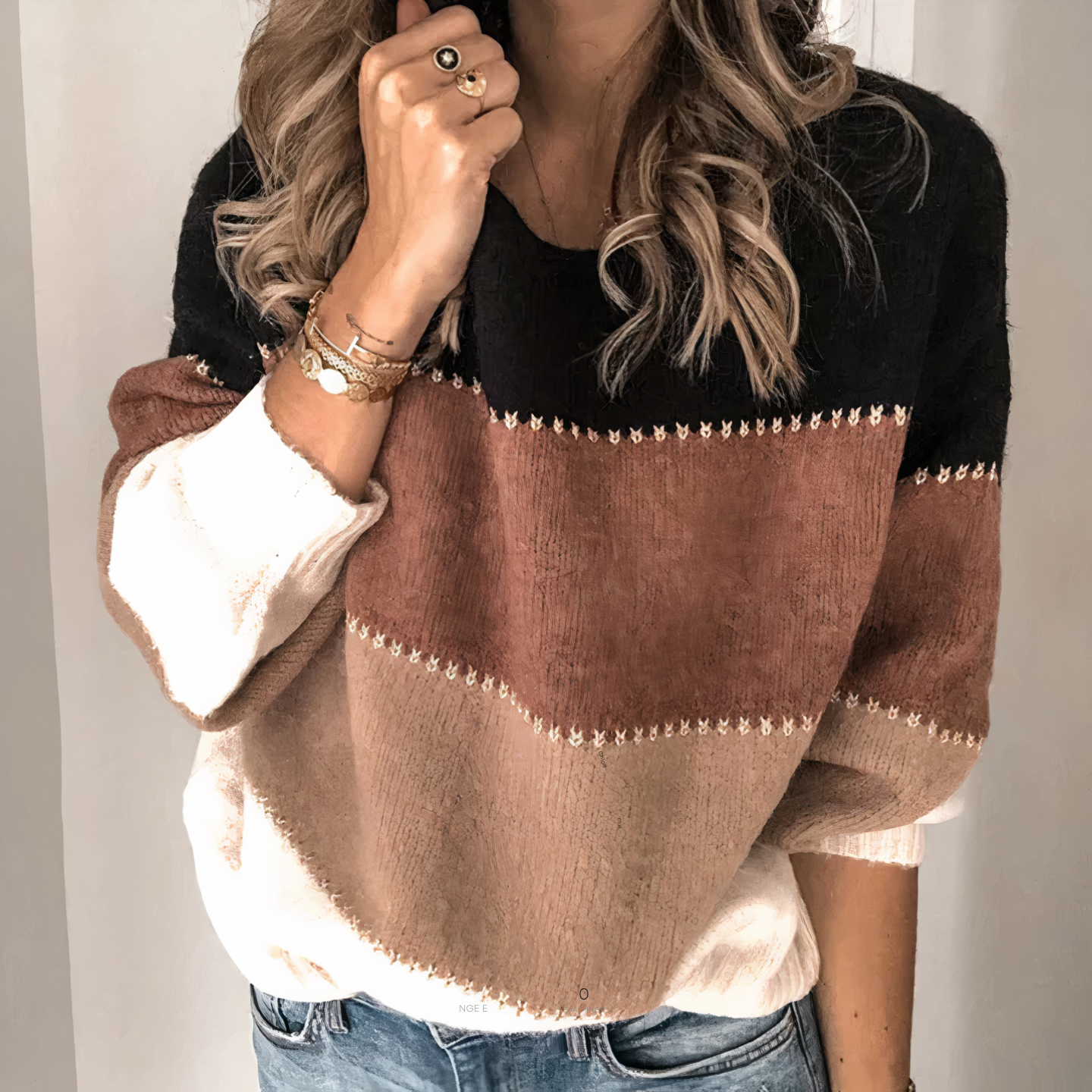 Gestreifter Winterpullover - Michaela