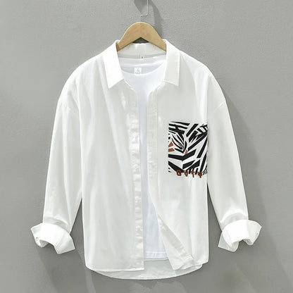 Fudus | Modernes Knopfhemd Mit Zebra Taschendetail