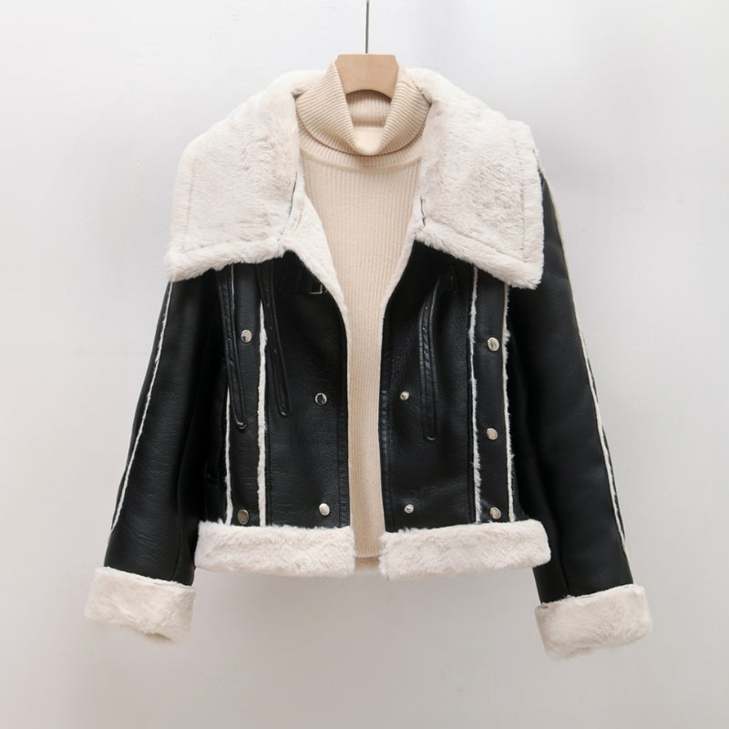 Reimira | Kuschelige und stilvolle Lederjacke mit warmem Fellfutter