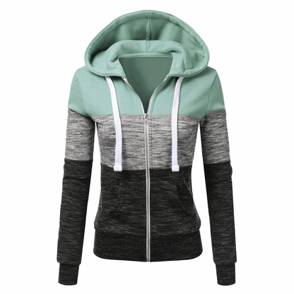 Dreifarbiger Kapuzenpullover mit Reißverschluss - Nayeli