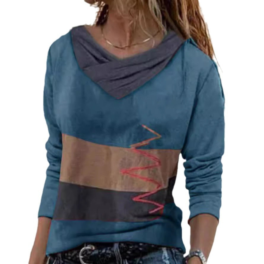 Fudus | F bold hot bedrucktes V-Ausschnitt Langarmshirt