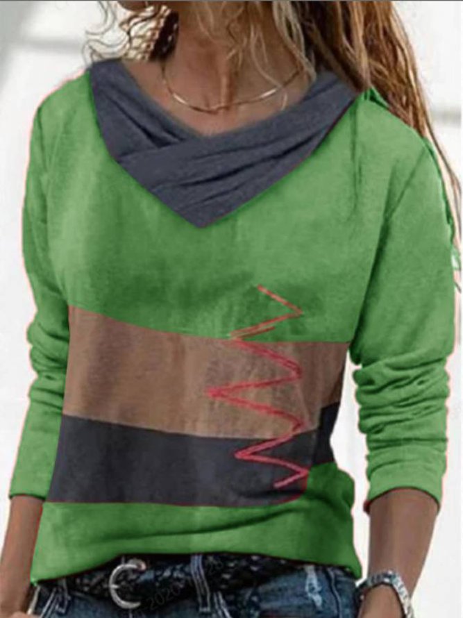 Fudus | F bold hot bedrucktes V-Ausschnitt Langarmshirt
