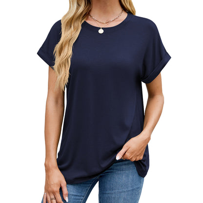 Fudus | Essentiell Einfarbig Rund Lockeres T-Shirt