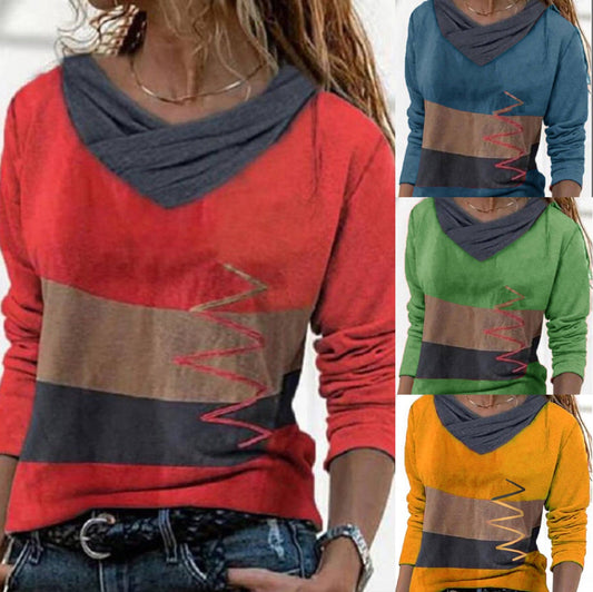 Fudus | F bold hot bedrucktes V-Ausschnitt Langarmshirt