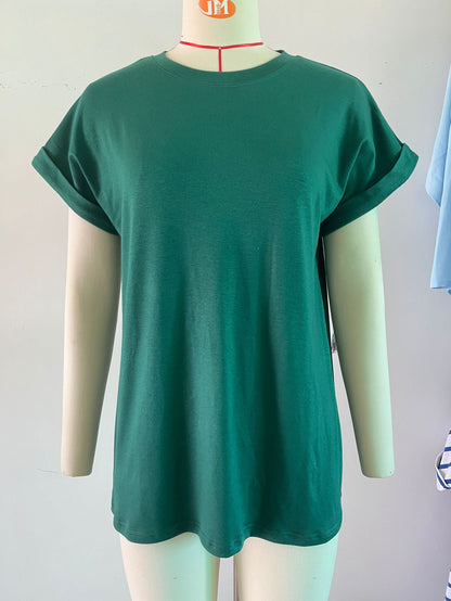 Fudus | Essentiell Einfarbig Rund Lockeres T-Shirt