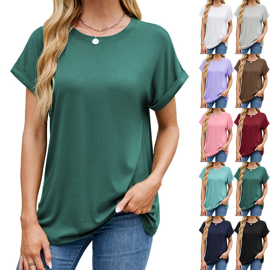 Fudus | Essentiell Einfarbig Rund Lockeres T-Shirt