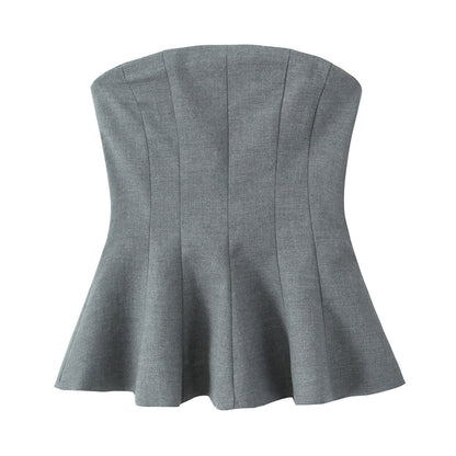 Fudus | Trendy Zweifarbiges Ärmelloses Bandeau-Top