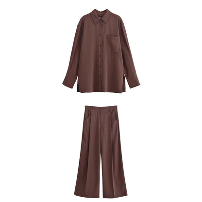 Fudus | Mode Split Hem Drapierter Kragen Langarmoberteil