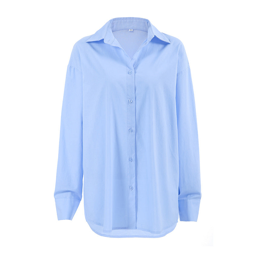 Fudus | Frauen Lockeres Lässiges Baumwollshirt - Fauler Stil Top