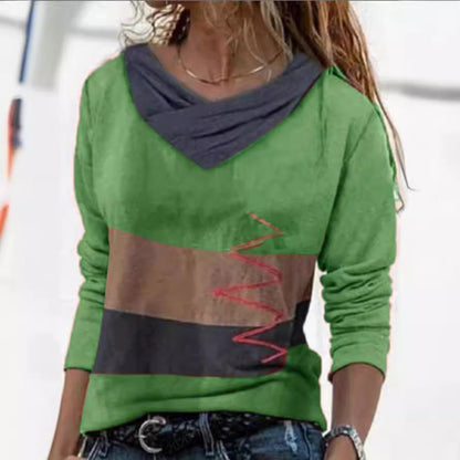 Fudus | F bold hot bedrucktes V-Ausschnitt Langarmshirt