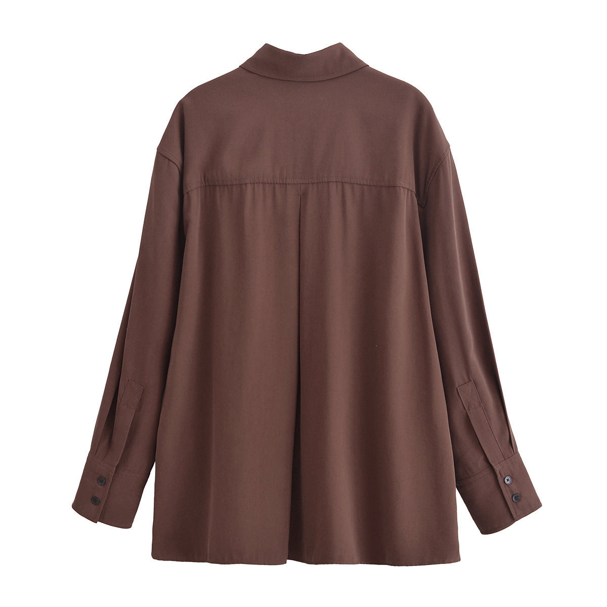 Fudus | Mode Split Hem Drapierter Kragen Langarmoberteil