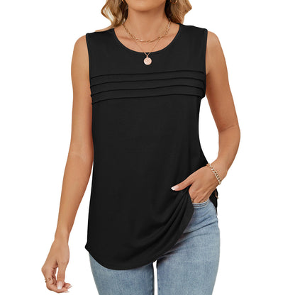 Fudus | Lässiger Rundhalsausschnitt Lockere Ärmellose Tanktop