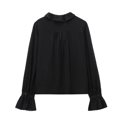 Fudus | Stylishes Rüschendes Design Frühlingsshirt Top