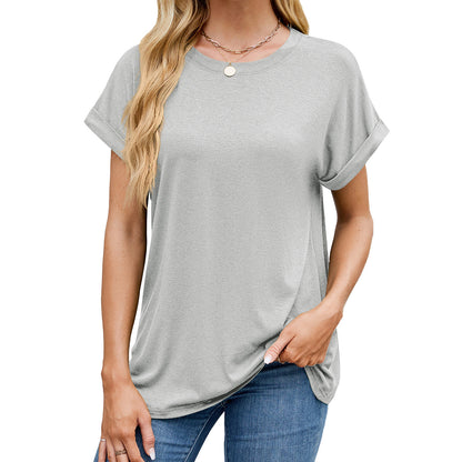 Fudus | Essentiell Einfarbig Rund Lockeres T-Shirt
