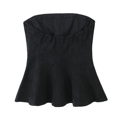 Fudus | Trendy Zweifarbiges Ärmelloses Bandeau-Top