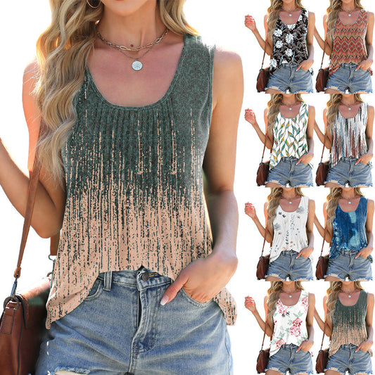 Fudus | Trendy Tie-Dye Druck Loose Ärmellos Tanktop