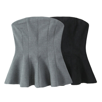 Fudus | Trendy Zweifarbiges Ärmelloses Bandeau-Top