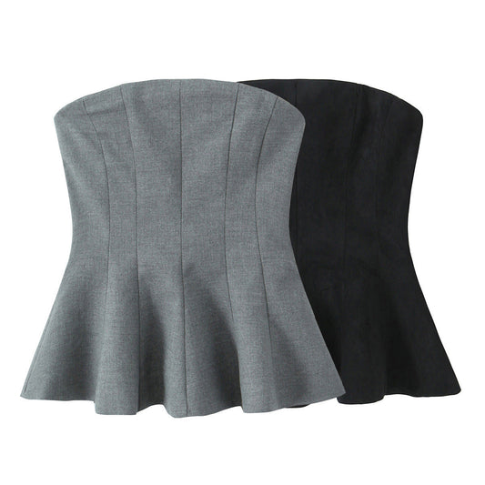 Fudus | Trendy Zweifarbiges Ärmelloses Bandeau-Top