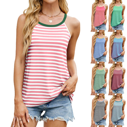 Fudus | Legere Kontrast Tank Top Lockere Ärmellose Bluse