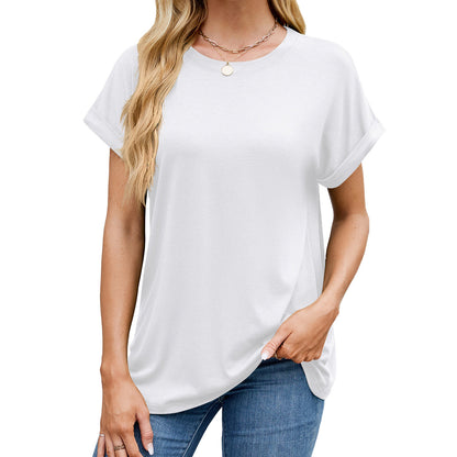 Fudus | Essentiell Einfarbig Rund Lockeres T-Shirt