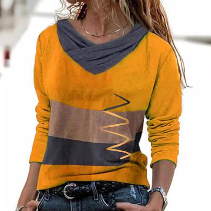Fudus | F bold hot bedrucktes V-Ausschnitt Langarmshirt