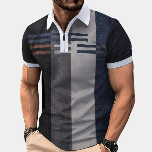 Herren Polo-Shirt mit Reißverschluss - Sportlich elegant - Atmungsaktiv