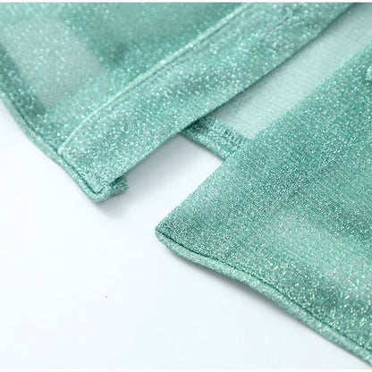 Fudus | Glänzende Feder-patchwork Stehkragen-bluse