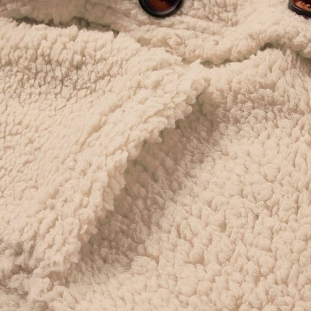 Leythara | Witte Fuzzy Gebreide Strickjacke