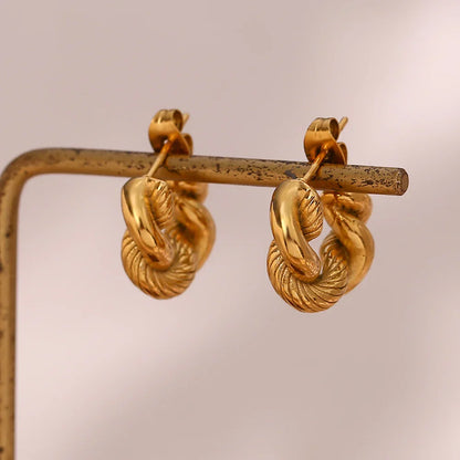 Elfe - 18K Vergoldete Chunky Gedrehte Creolen