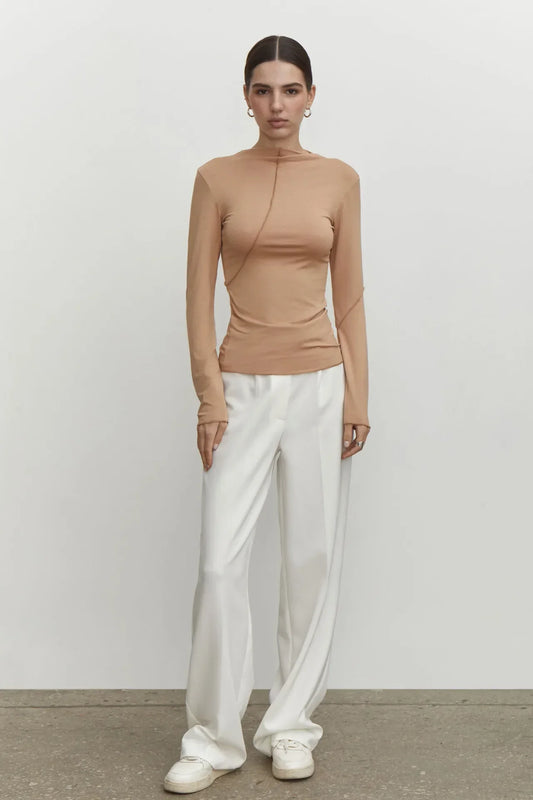 Fudus | Splice Slim Halbstehhals Langarmshirt