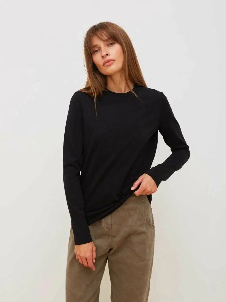 Fudus | 100% Baumwolle Übergröße Langarm T-shirt