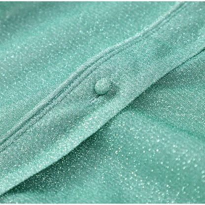 Fudus | Glänzende Feder-patchwork Stehkragen-bluse
