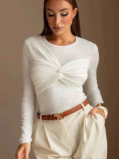 Fudus | Twist Falten Crop T-shirt