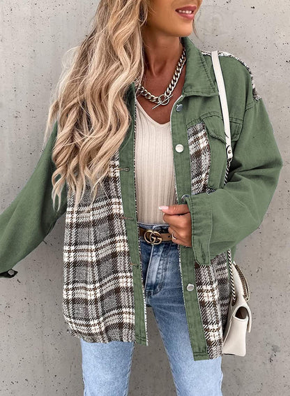 Langärmelige Jeansjacke mit Knopfleiste - Rosalind