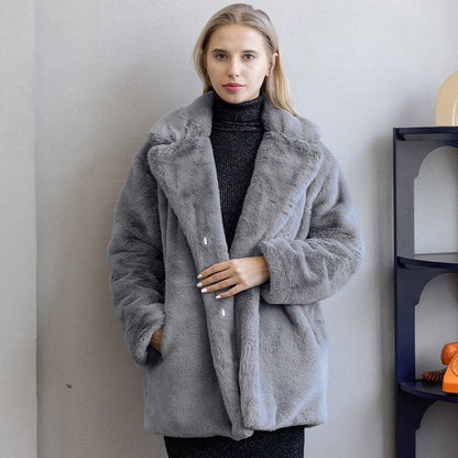 Reiennaith | Weiße Winterjacke mit Kunstfell für stilvollen Schutz