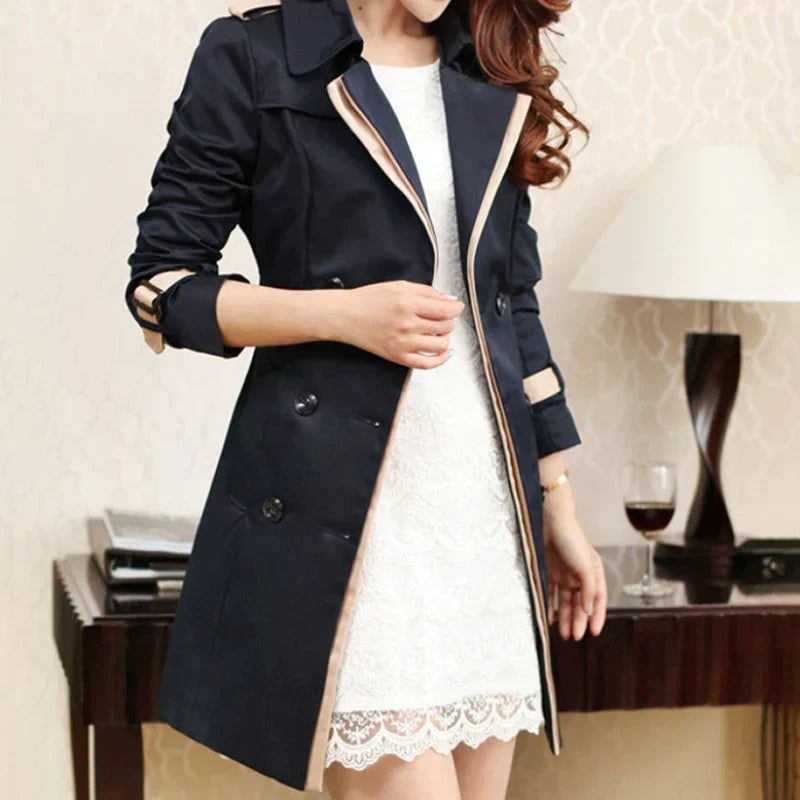 Zelina - Damen Trenchcoat mit stilvollem Gürtel