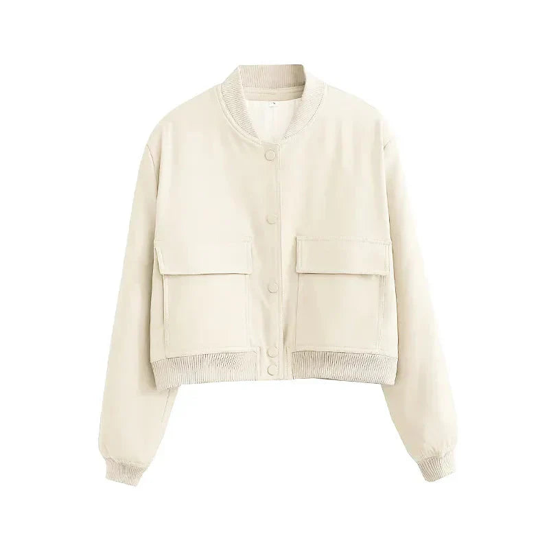 Lasanira | Weiße Premium Bomberjacke