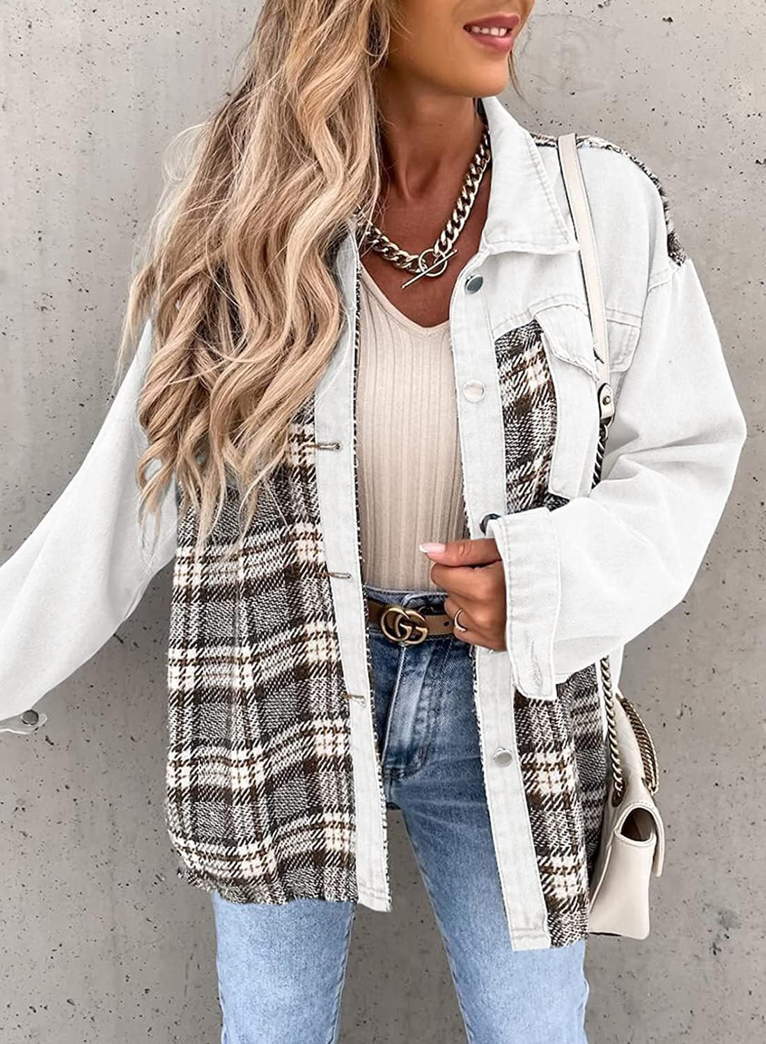 Langärmelige Jeansjacke mit Knopfleiste - Rosalind