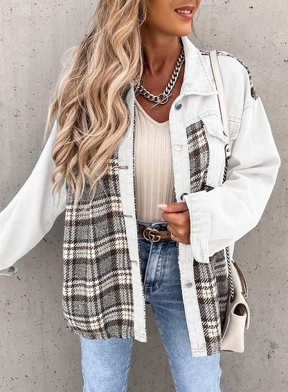 Langärmelige Jeansjacke mit Knopfleiste - Rosalind