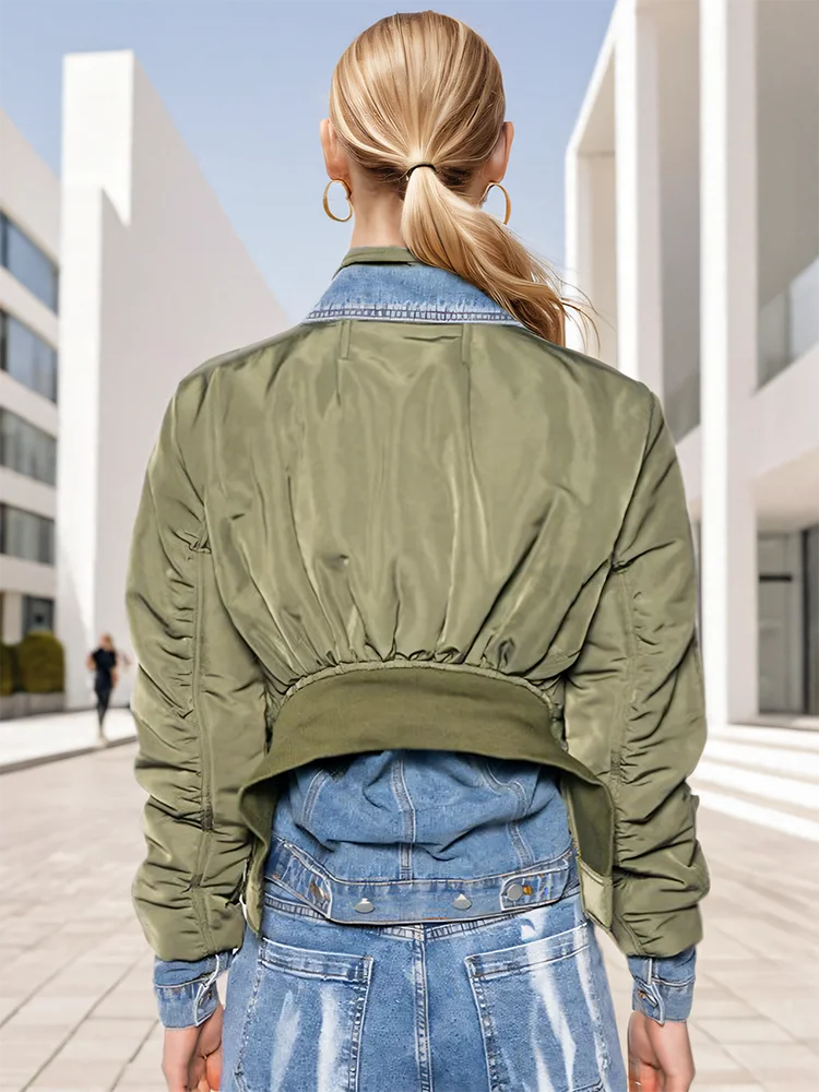 Reisola | Damen Patchwork Denimjacke mit Umlegekragen aus Baumwolle