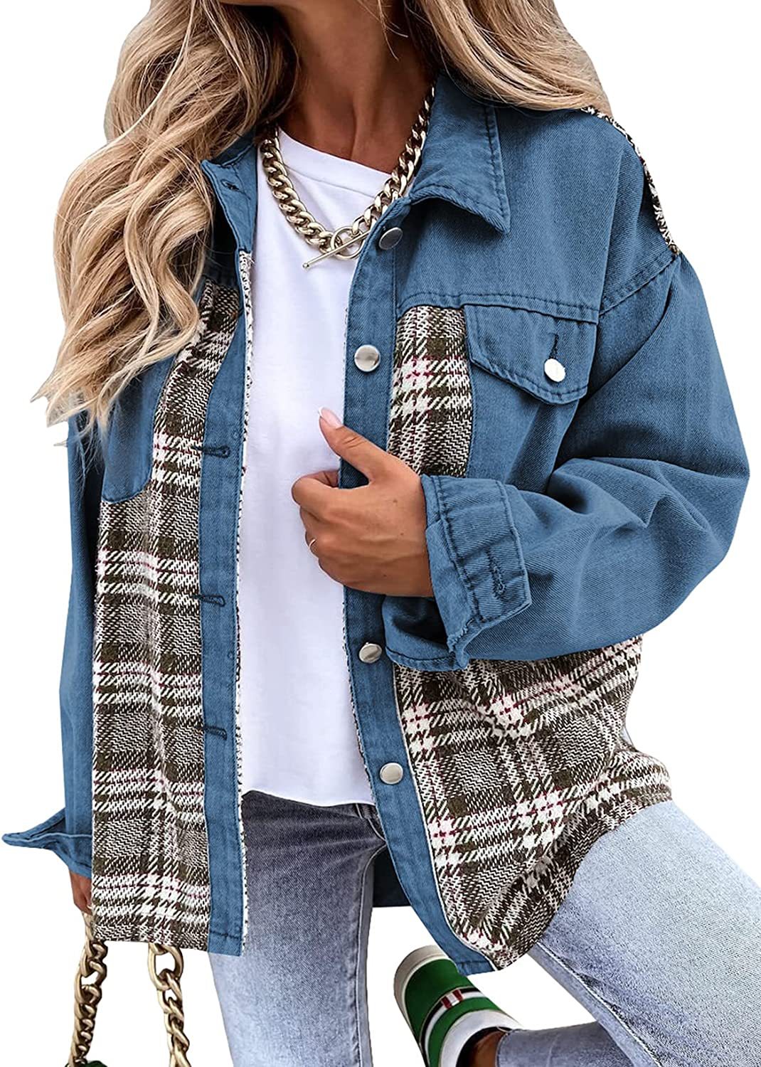 Langärmelige Jeansjacke mit Knopfleiste - Rosalind