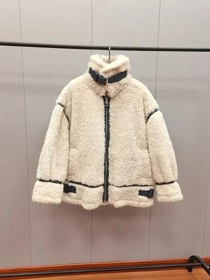 Leyralis | Damen Winterjacke mit Teddyfutter – Beige