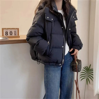Reimora | Damen Kapuzen Pufferjacke aus Baumwolle Dick und Warm für Petite