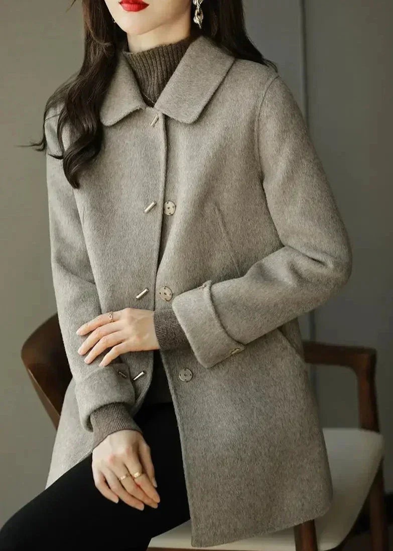 Leynora | Grauer Wollmantel
