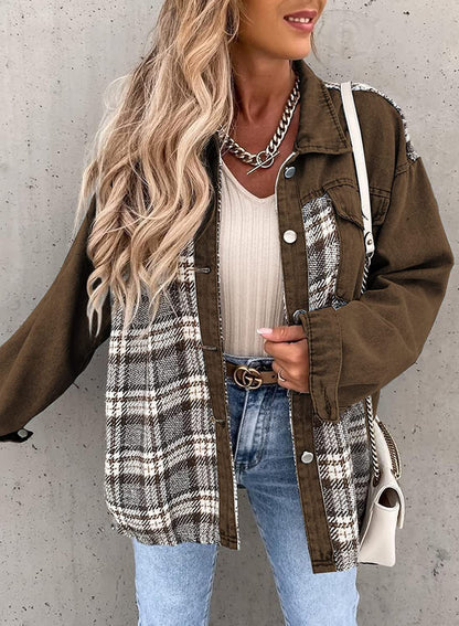 Langärmelige Jeansjacke mit Knopfleiste - Rosalind