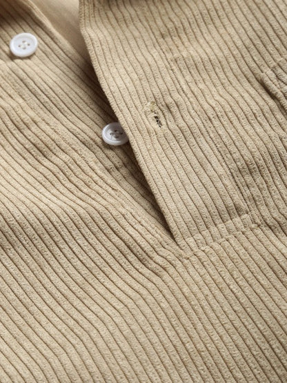 Herren Cord-Pulloverhemd | Casual Freizeithemd | Langarm