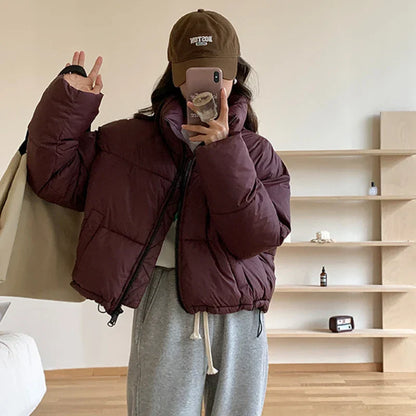 Reivana | Damen Cropped Daunenjacke aus Baumwolle für Herbst und Winter