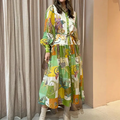 Rachel – Lässiges Damenkleid mit Knöpfen und V-Ausschnitt